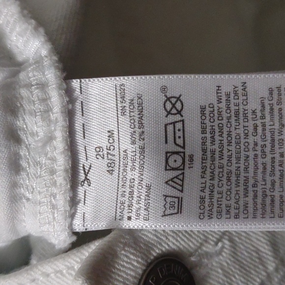 Gap High Rise True Skinny Jeans - White Distressed with Raw Hem Size 29 - Picture 15 of 15